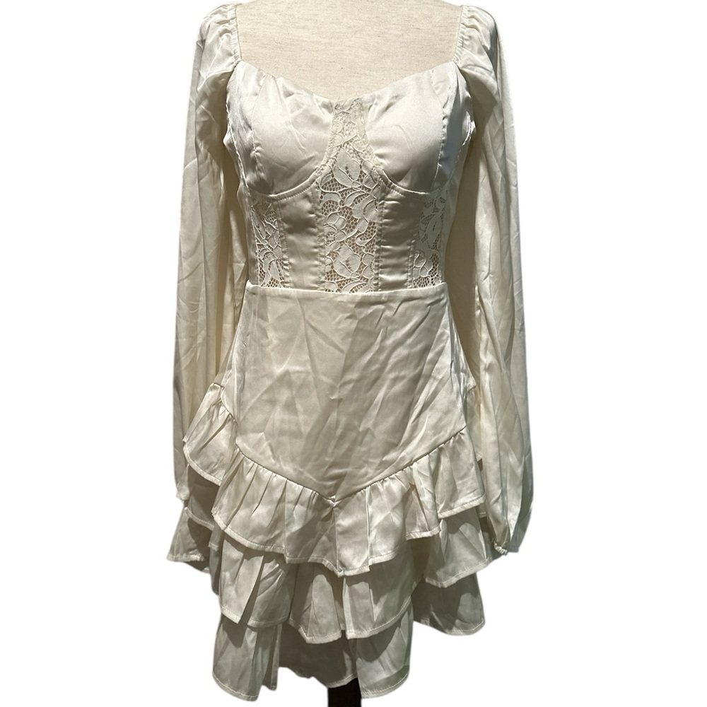 Forever 21 Western Cream Long Sleeve Dress